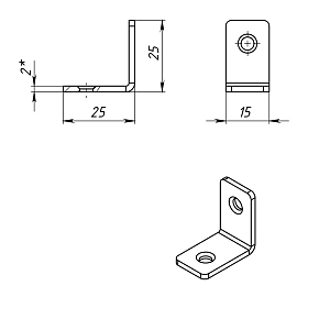 Уголок мебельный 25*25*15*2 (цинк белый) #225782